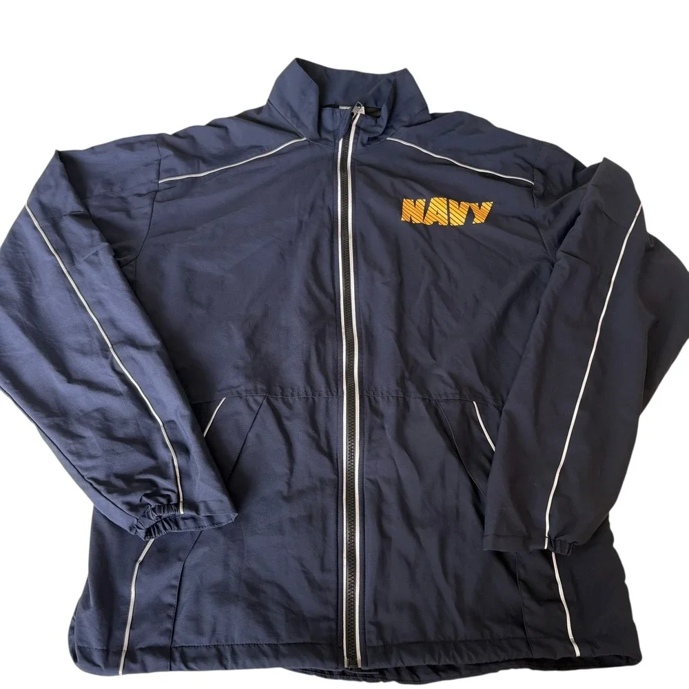 Navy Jacket Windbreaker Full Zip Lightweight Mens‎ Small Military
